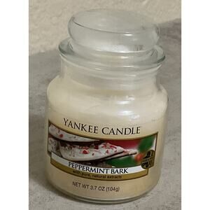 Yankee Candle Peppermint Bark 3.7 oz Small Jar Holiday Christmas Scent New